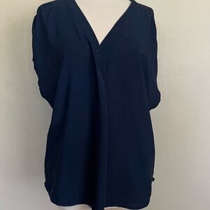 Banana Republic Deep Blue V-Neck Blouse